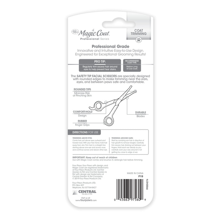 Four Paws Magic Coat Professional Series Safety Tip Facial Dog Trimming Scissors