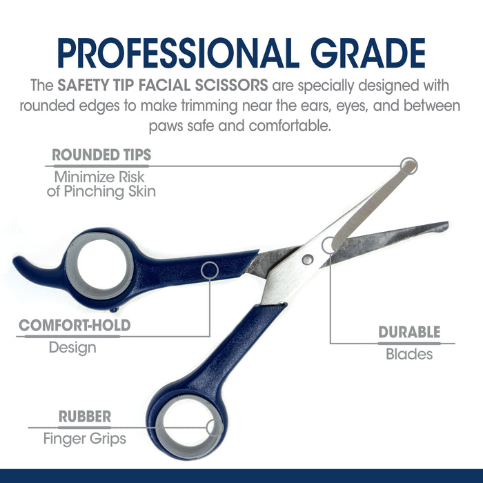 Four Paws Magic Coat Professional Series Safety Tip Facial Dog Trimming Scissors