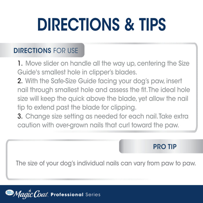 Four Paws Magic Coat® Professional Series Deluxe Dog Nail Clipper with Size Guide