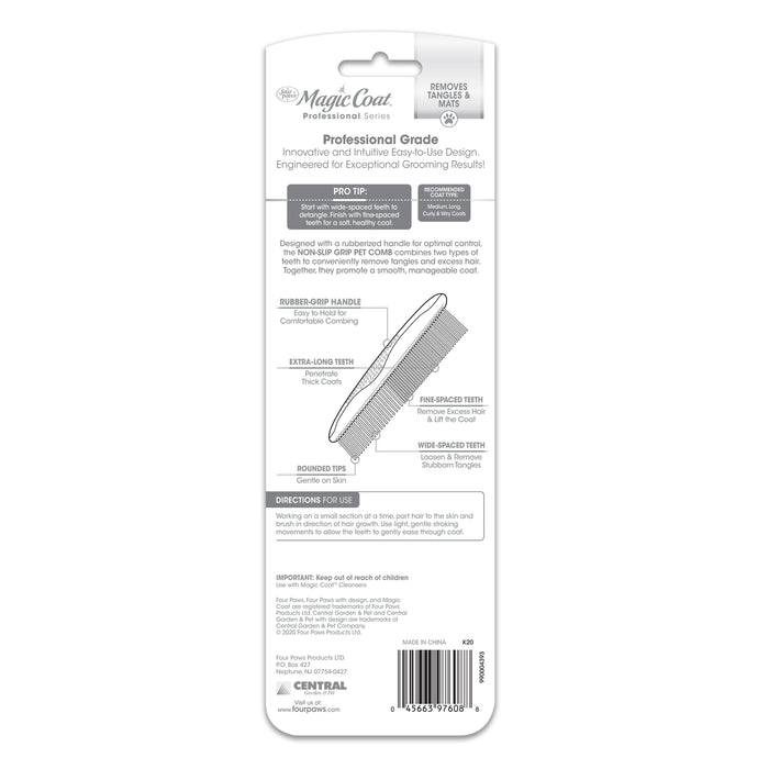 Four Paws Magic Coat Professional Series Non-Slip Grip Pet Comb