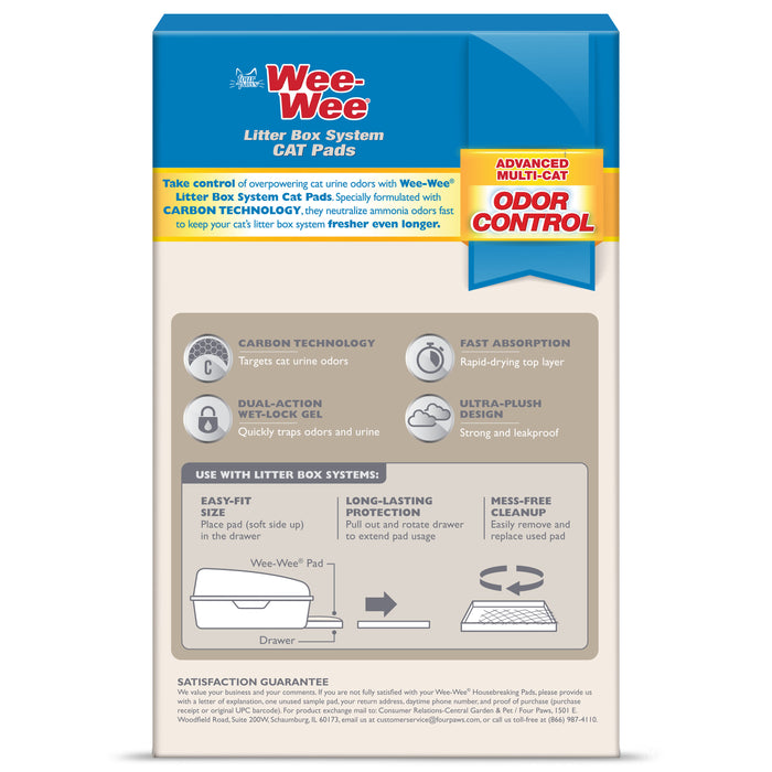 Four Paws Wee-Wee Cat Litter Box System Pads 11" x 17" (10 Count)