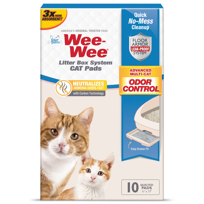 Four Paws Wee-Wee Cat Litter Box System Pads 11" x 17" (10 Count)