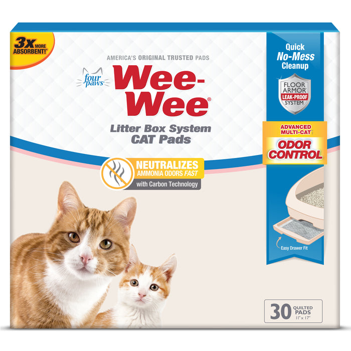 Four Paws Wee-Wee Cat Litter Box System Pads 11" x 17" (30 Count)