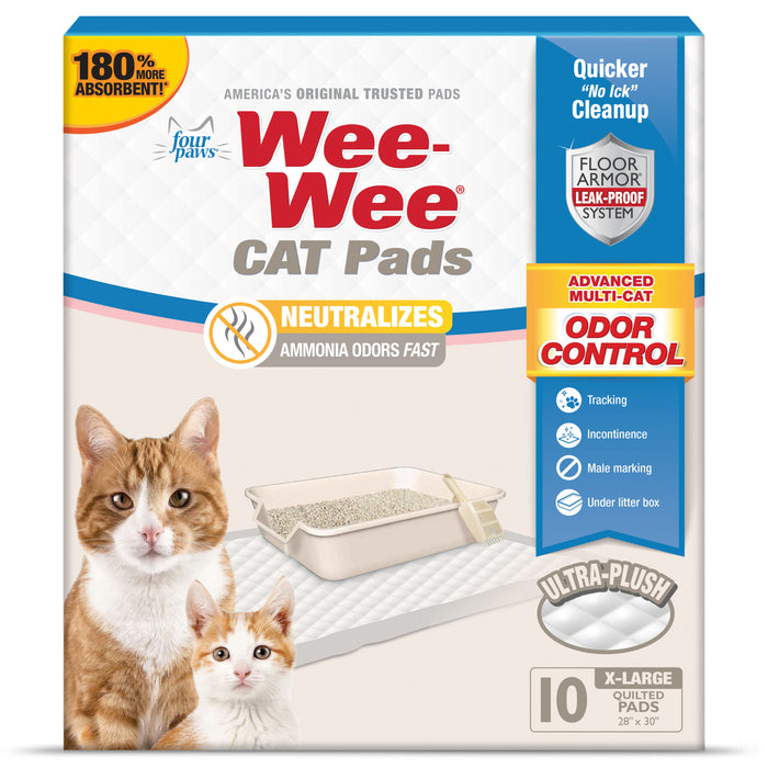 Four Paws Wee-Wee Cat Pads Unscented 28" x 30" (10 Count)
