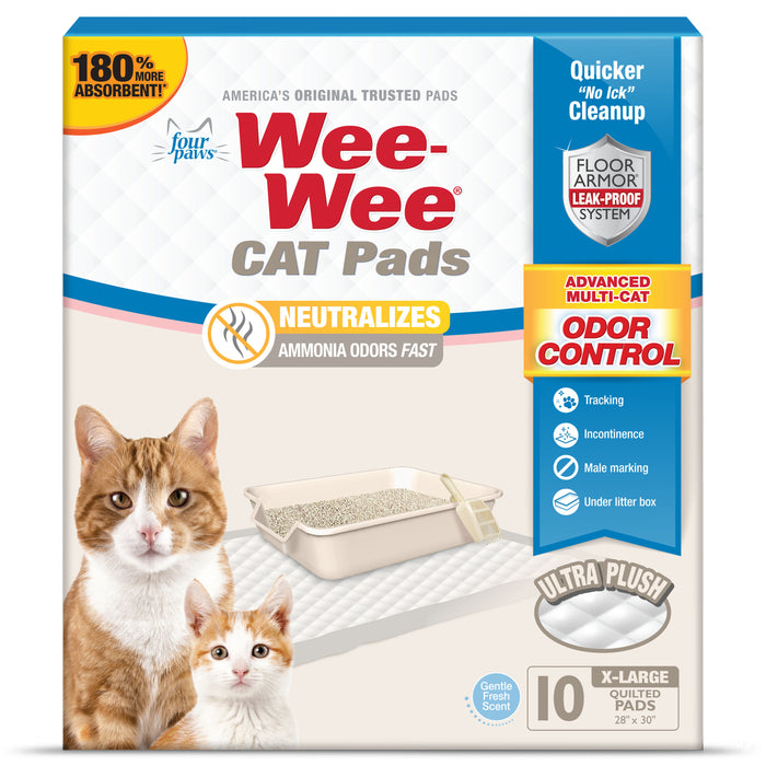 Four Paws Wee-Wee Cat Pads Fresh Scent 28" x 30" (10 Count)