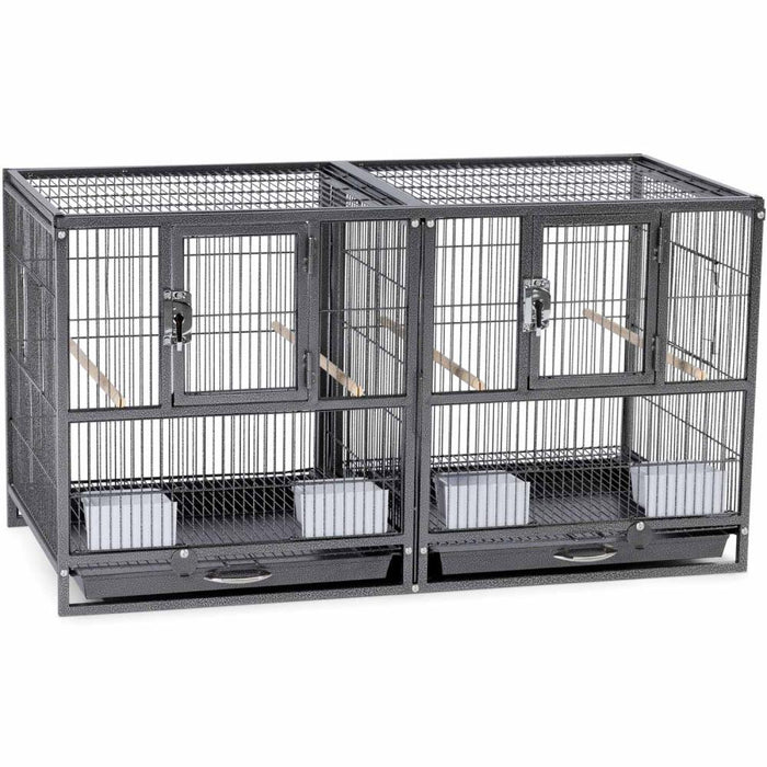 Prevue Pet Products Hampton Deluxe Divided Breeder Bird Cage, Black