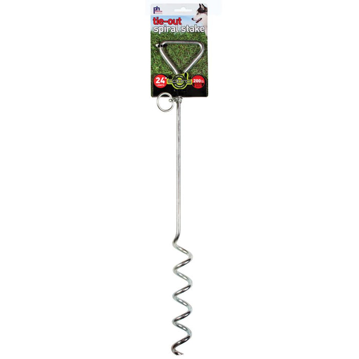 Prevue Pet Products Spiral Stake Heavy Duty Dog Tie-Out, Stainless Steel