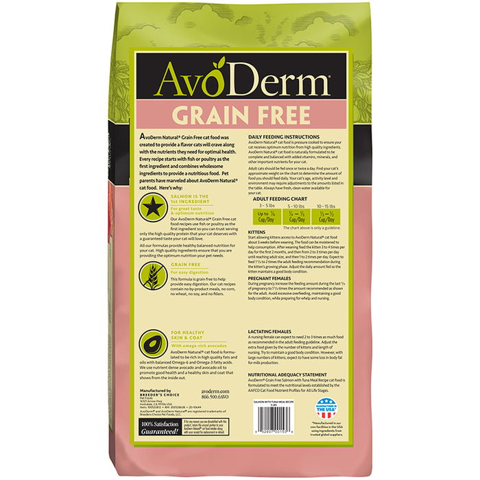 AvoDerm Natural Grain Free Salmon with Tuna Meal Dry Cat Food 2.5 lb