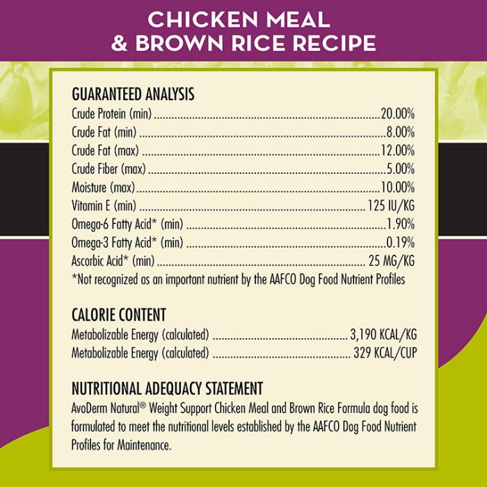 AvoDerm Natural Weight Support Chicken Meal & Brown Rice Recipe Dry Dog Food 4.4 lb - 4 - Image 7
