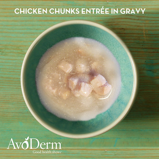 AvoDerm Natural Chicken Chunks Entrée In Gravy - Grain Free Wet Canned Cat Food 3 ounces (Pack of 24)