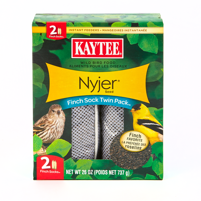 Kaytee Wild Bird Food Nyjer® Seed Finch Sock Twin Pack™ Instant Feeder 26oz