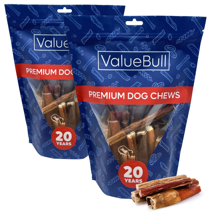 Value Pet Supplies ValueBull Bully Sticks for Large Dogs, Thick 4-6 Inch, Varied Shapes, 50 Count
