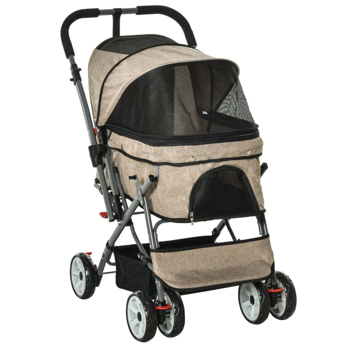 Furr Baby Gifts Pet Foldable Travel Carriage Stroller with Reversible Handle