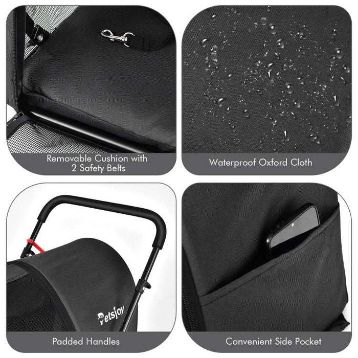 Furr Baby Gifts 4-in-1 Double Pet Stroller with Detachable Carrier and Travel Carriage