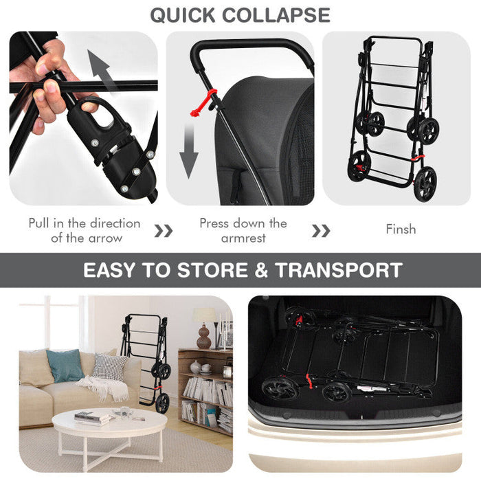 Furr Baby Gifts 4-in-1 Double Pet Stroller with Detachable Carrier and Travel Carriage