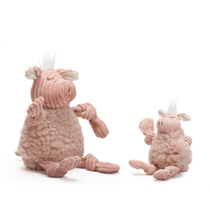 HuggleHounds Penelope Pig HuggleFleece® FlufferKnottie™ Plush Dog Toy
