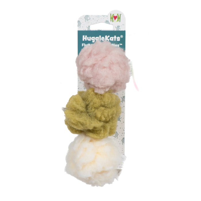HuggleHounds HuggleKats® FlufferFleece™ Ballies Plush Cat Toys (Pack of 3)