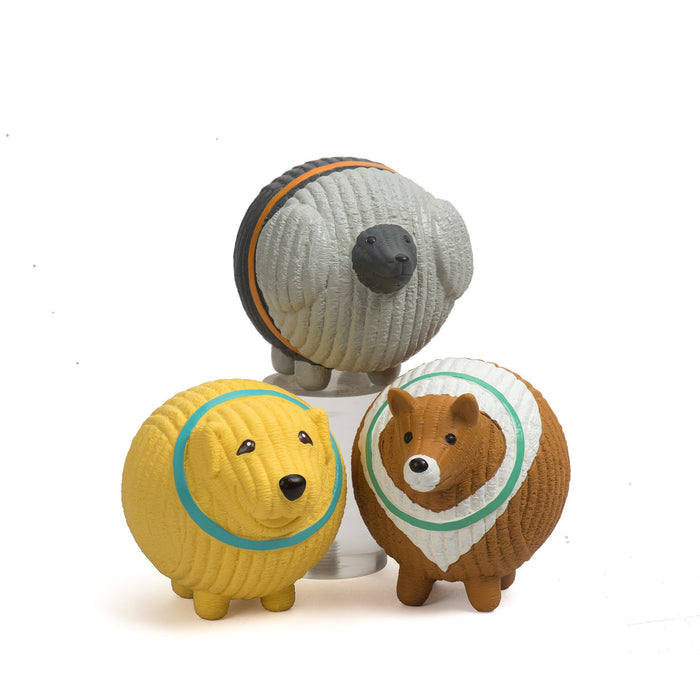 HuggleHounds Assorted Ruff-Tex® HuggleMutt™ Latex Balls Dog Toys, (Pack of 3) Large