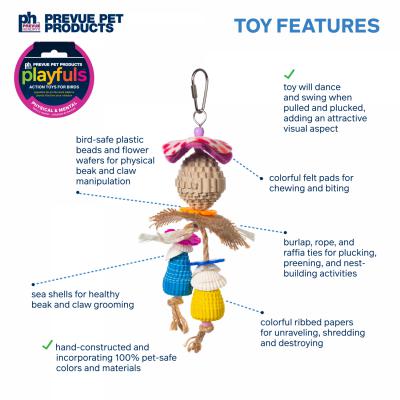 Prevue Pet Products Playfuls Tug of War Bird Toy