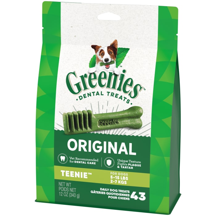 Greenies Dog Natural Dental Treats Teenie Original 12oz (43 Treats)