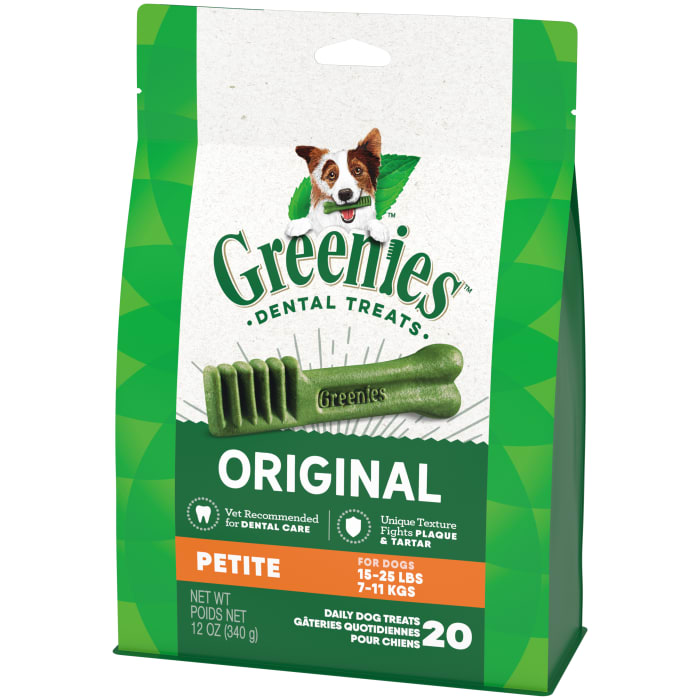 Greenies Dog Natural Dental Treats Petite Original 12oz (20 Treats)