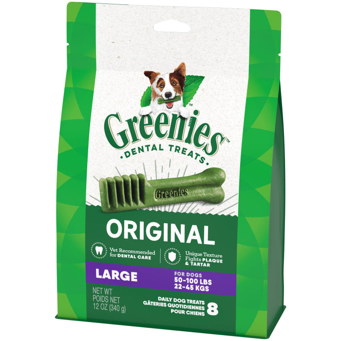 Greenies Dog Natural Dental Treats Large Original 12oz (8 Treats)