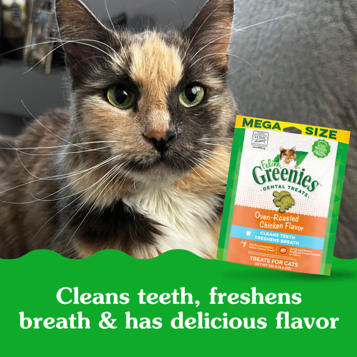 Greenies Feline Adult Cat Dental Treats Oven Roasted Chicken 4.6oz