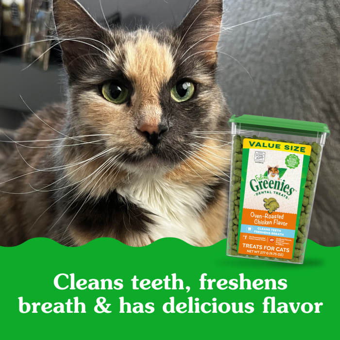 Greenies Feline Adult Cat Dental Treats Oven Roasted Chicken 9.75oz