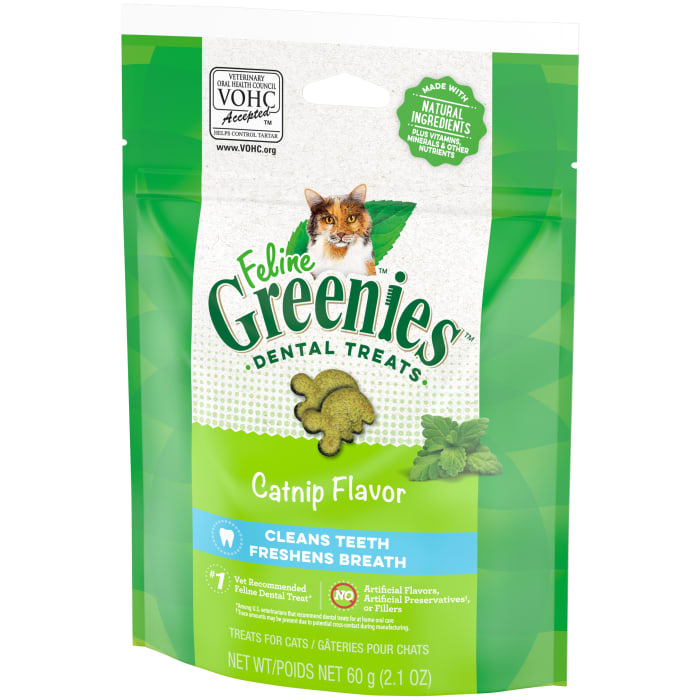 Greenies Feline Adult Cat Natural Dental Treats Catnip 2.1oz