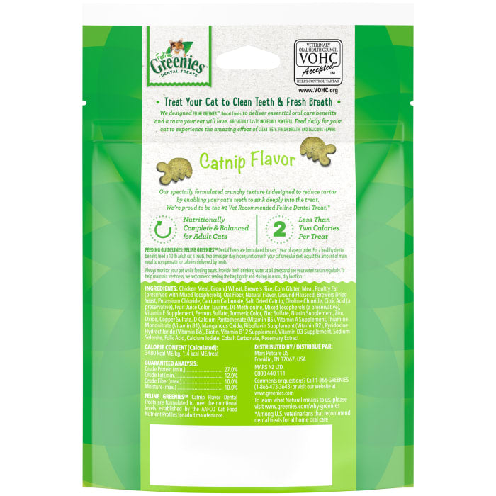 Greenies Feline Adult Cat Natural Dental Treats Catnip 2.1oz