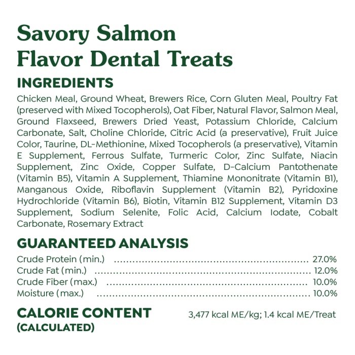 Greenies Feline Adult Cat Dental Treats Savory Salmon 21oz