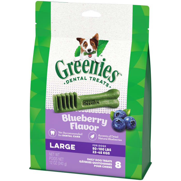 Greenies Dog Natural Dental Treats Large Blueberry 12oz (8 Treats)
