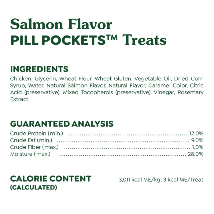 Greenies Feline Pill Pockets Natural Soft Cat Treats Salmon 1.6oz (45 Treats)