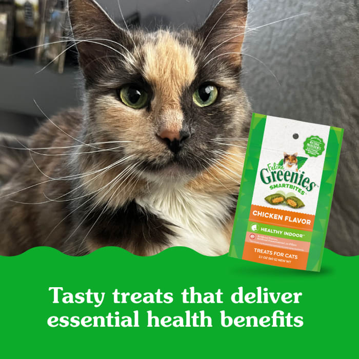 Greenies Feline SmartBites Healthy Indoor Cat Natural Treats Chicken 2.1 oz
