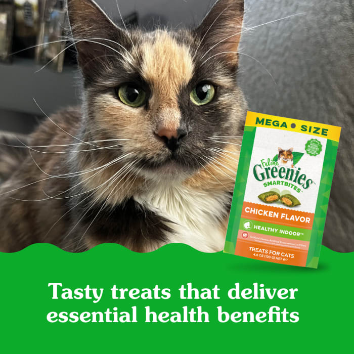 Greenies Feline SmartBites Healthy Indoor Cat Natural Treats Chicken 4.6 oz