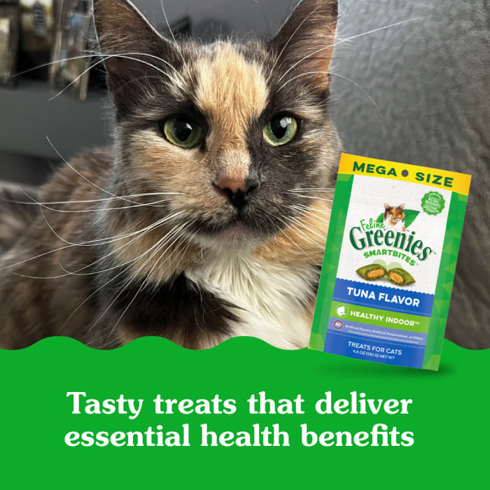 Greenies Feline SmartBites Healthy Indoor Cat Natural Treats Tuna 4.6 oz