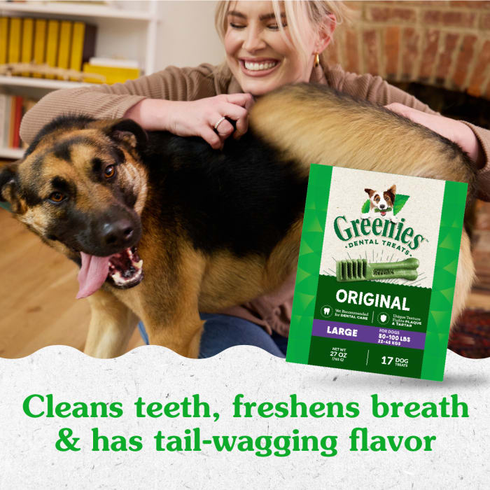 Greenies Dog Natural Dental Treats Large Original 27oz (17 Treats)