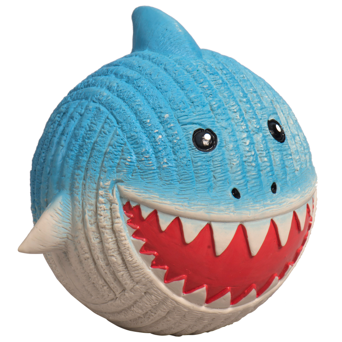HuggleHounds Finn the Shark Ruff-Tex® Latex Ball Dog Toy, Large