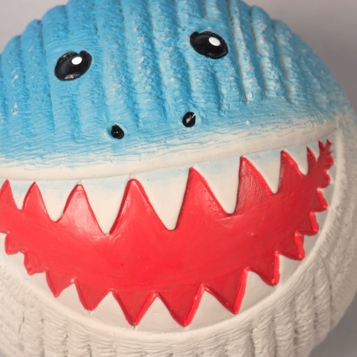 HuggleHounds Finn the Shark Ruff-Tex® Latex Ball Dog Toy, Large