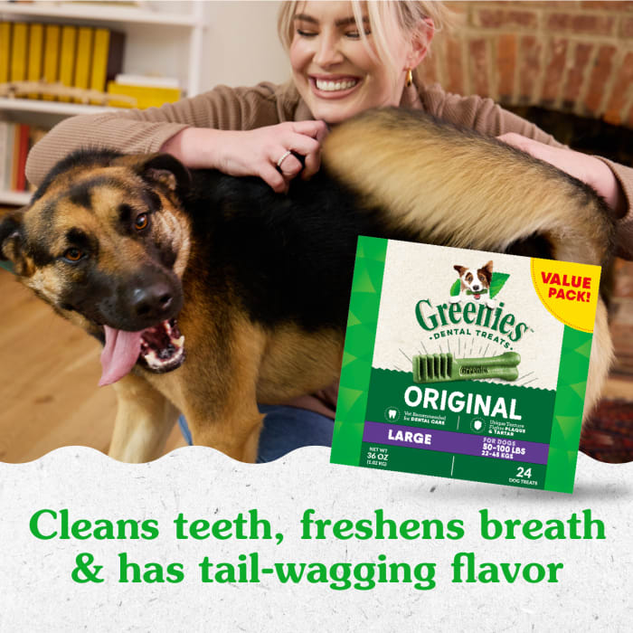 Greenies Dog Natural Dental Treats Large Original 36oz (24 Treats)