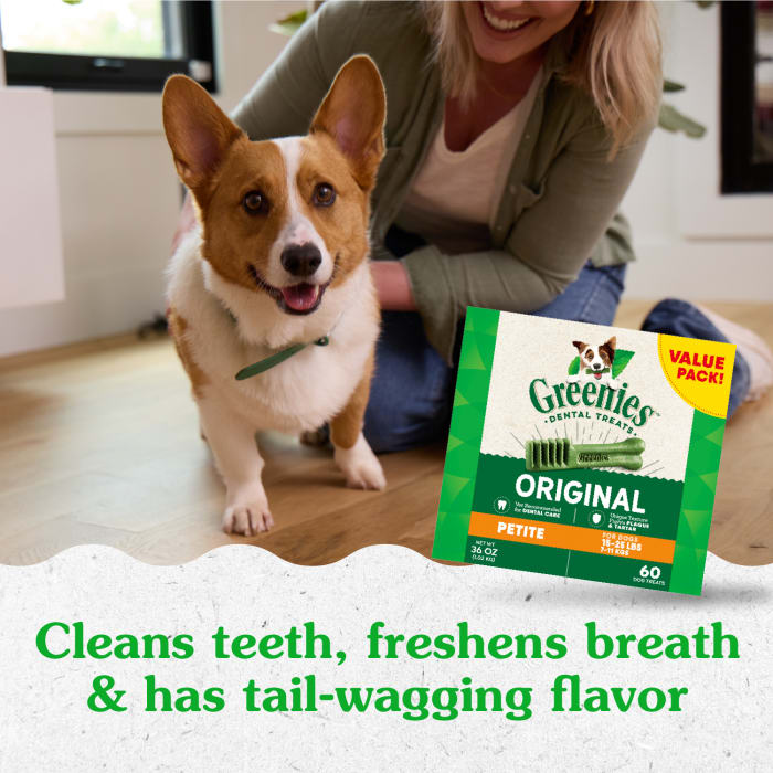 Greenies Dog Natural Dental Treats Petite Original 36oz (60 Treats)