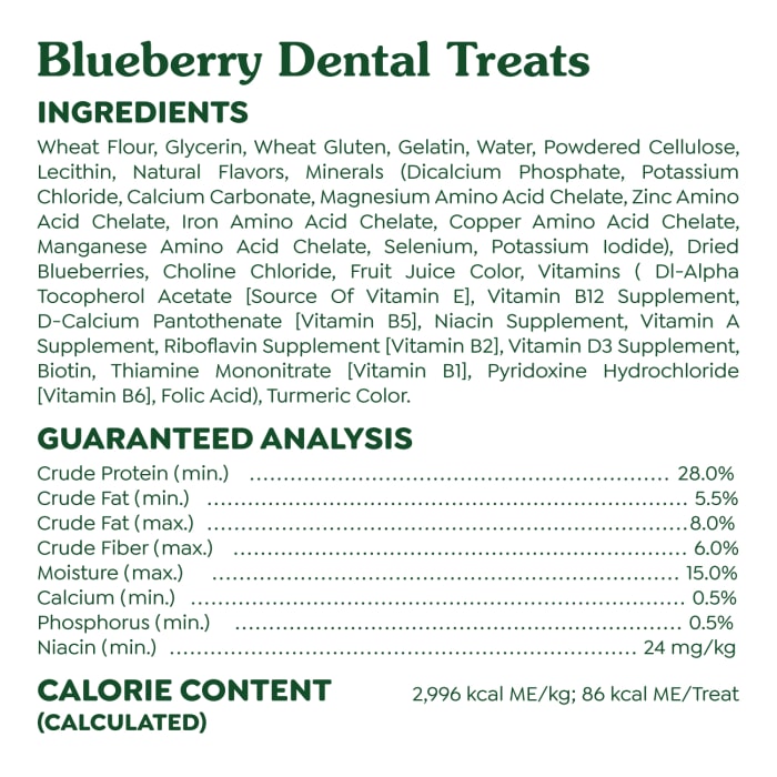 Greenies Dog Dental Treats Regular Blueberry 12oz (12 Treats)