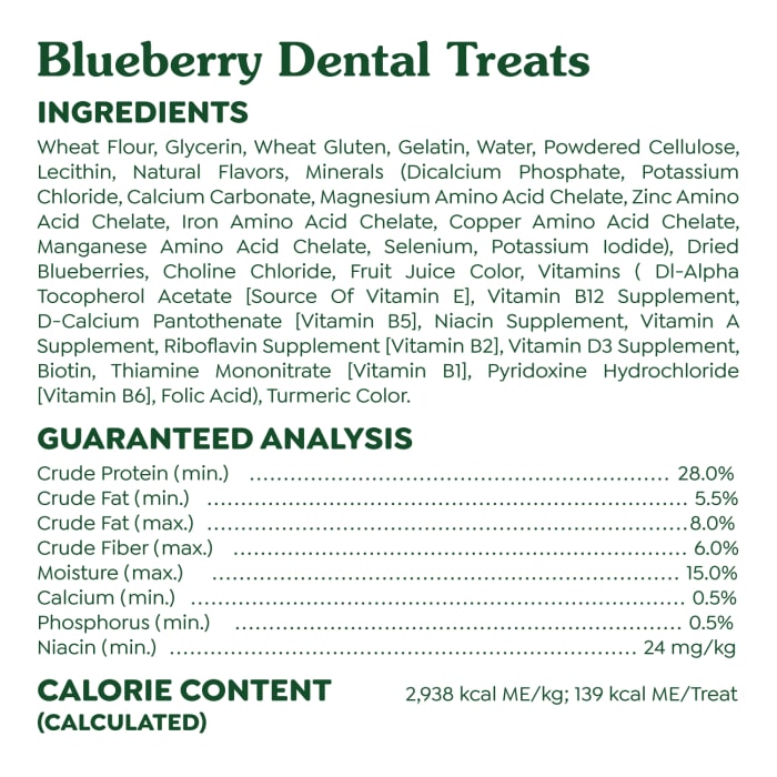 Greenies Dog Natural Dental Treats Large Blueberry 12oz (8 Treats)