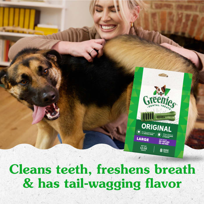 Greenies Dog Natural Dental Treats Large Original 12oz (8 Treats)
