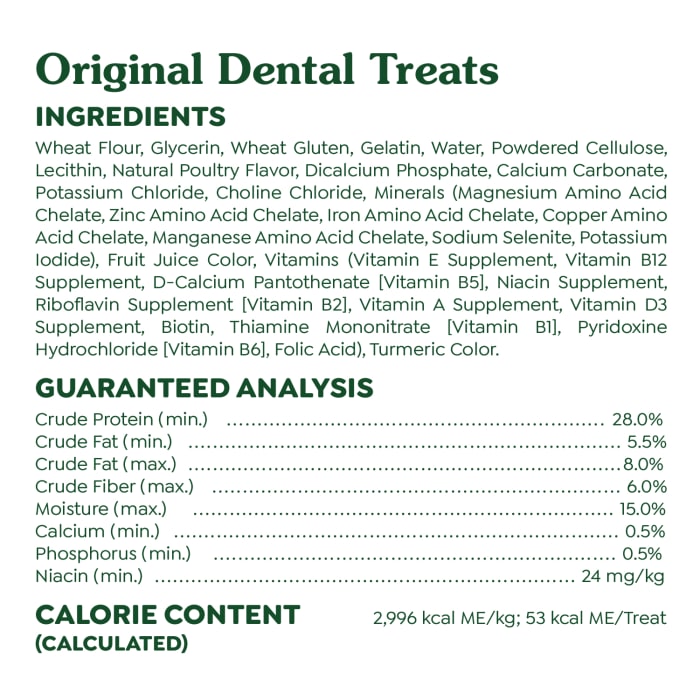 Greenies Dog Natural Dental Treats Petite Original 12oz (20 Treats)
