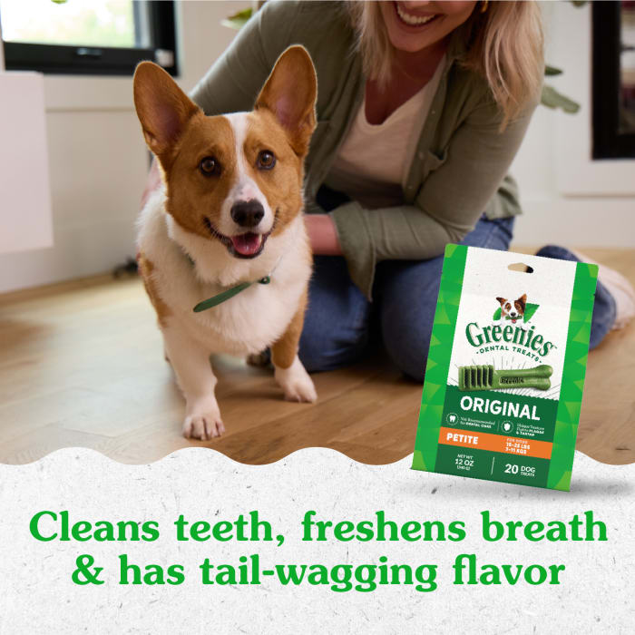 Greenies Dog Natural Dental Treats Petite Original 12oz (20 Treats)