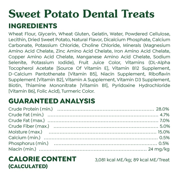 Greenies Dog Dental Treats Regular Sweet Potato 12oz (Pack of 12)