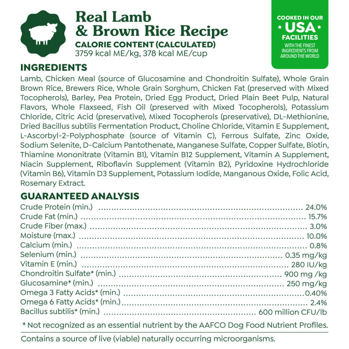 Greenies Smart Essentials Sensitive Digestion & Skin Dry Dog Food Real Lamb & Brown Rice Recipe 30lbs