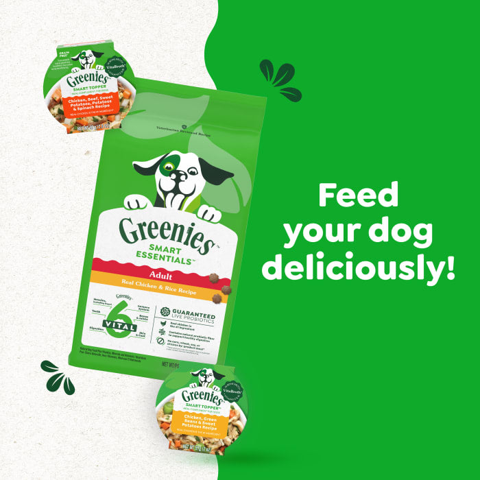 Greenies Smart Topper Wet Mix-In for Dogs Chicken, Beef, Sweet Potatoes, Potatoes & Spinach Recipe 2oz (Pack of 10)