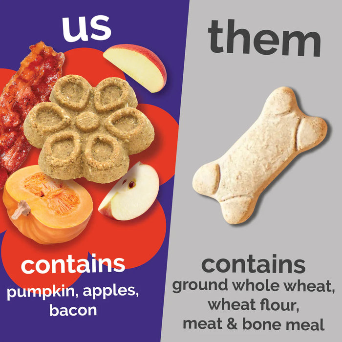 Fruitables Biggies Dog Treats Crispy Bacon & Apple 16oz